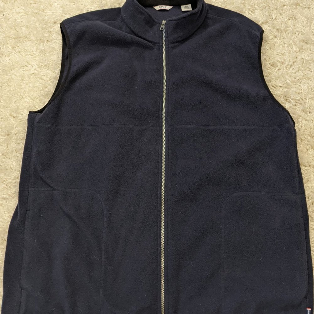 Izod Fleece Zip Up Vest Blue Size XXL
